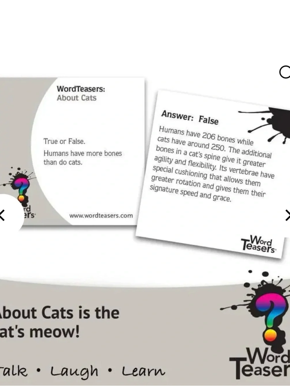 About Cats Card Deck - White